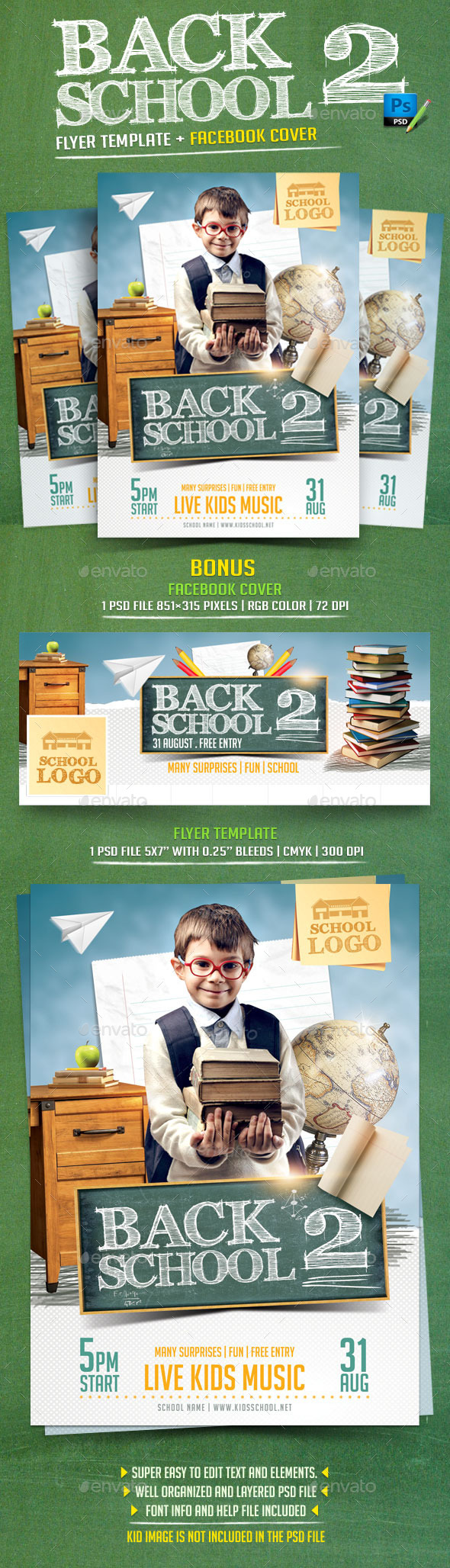 Back to School Flyer Template v2 - Events Flyers