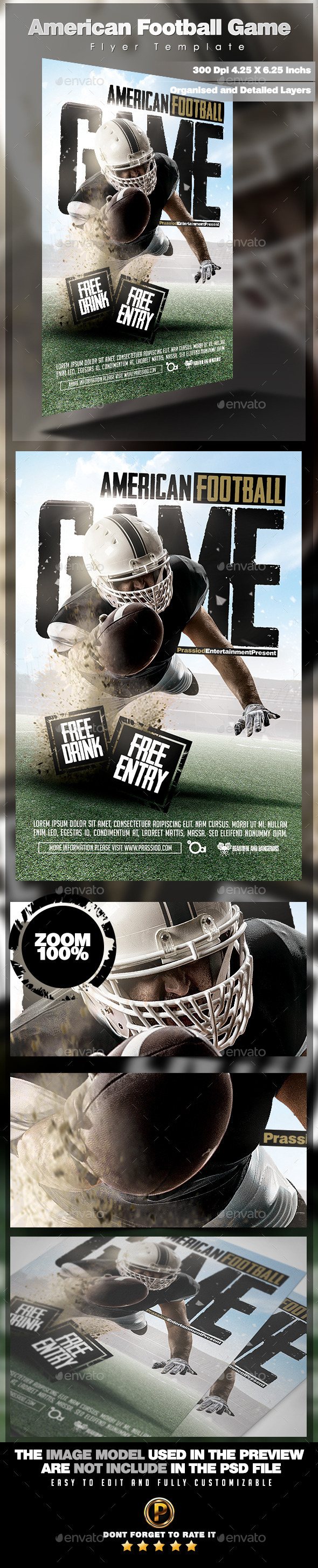 American Football Game Flyer Template - Sports Events