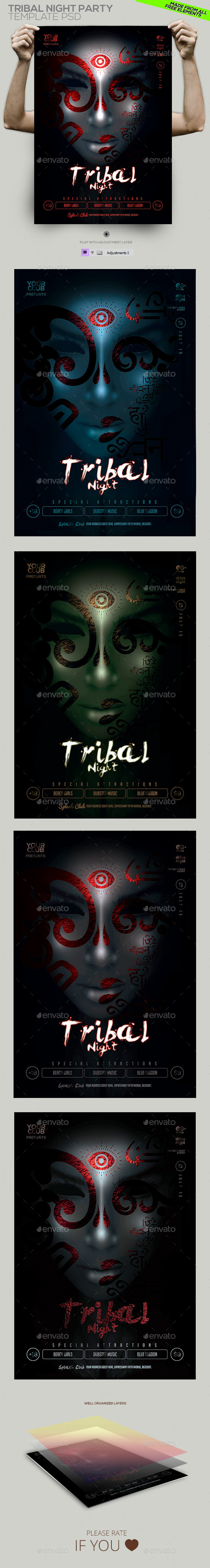 Tribal Night Party Flyer - Clubs & Parties Events
