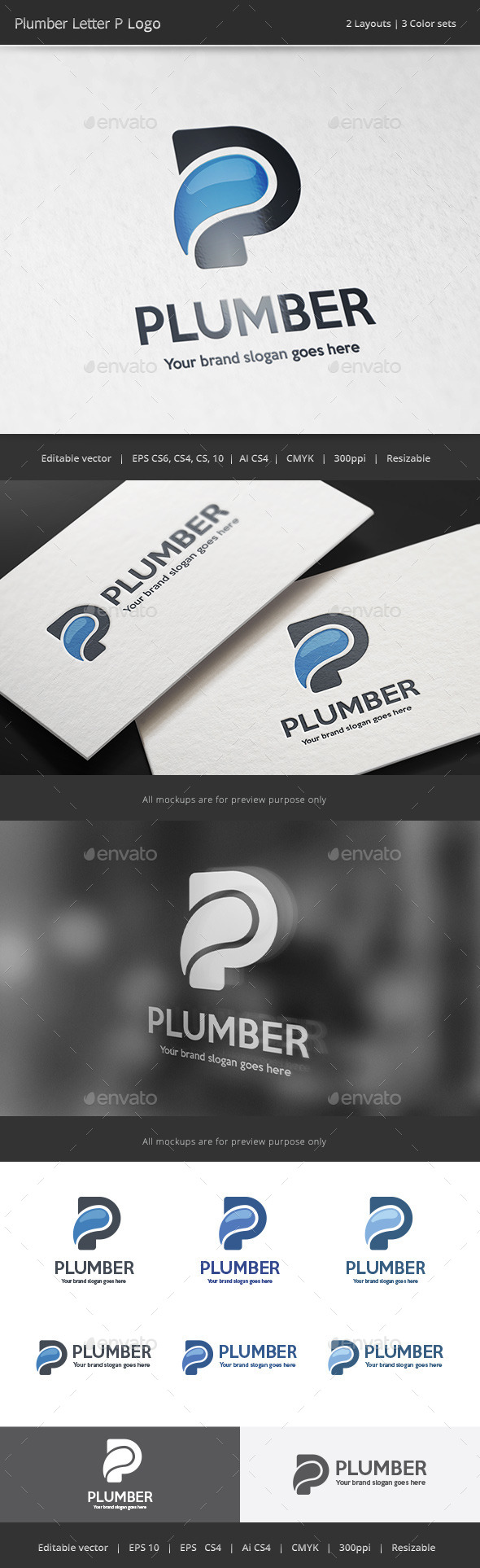 Plumber Letter P Logo - Letters Logo Templates