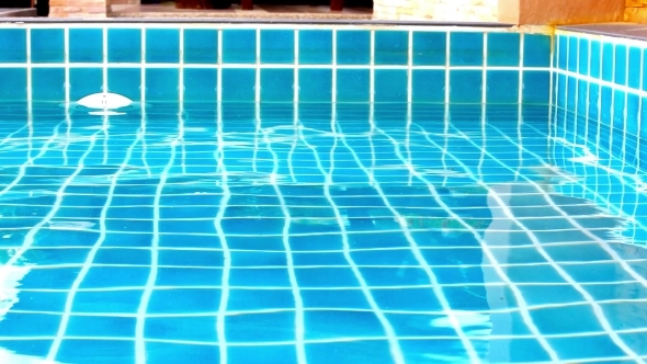 Shining Blue Water Ripple In Pool