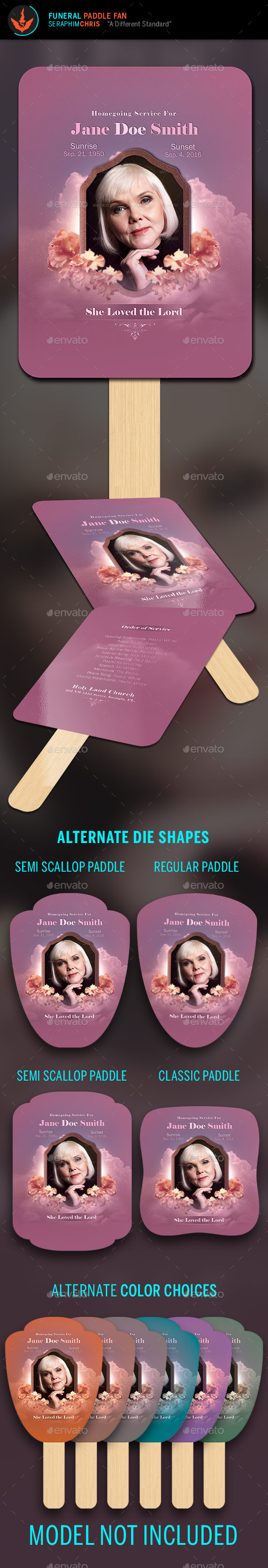 Funeral Paddle Fan Template - Miscellaneous Print Templates