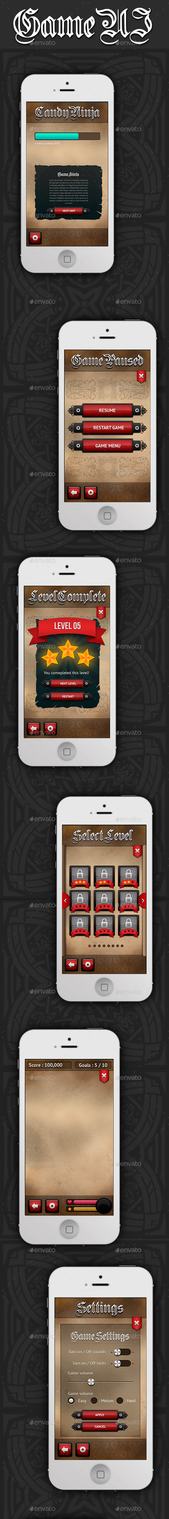 Realistic Game UI - User Interfaces Game Assets