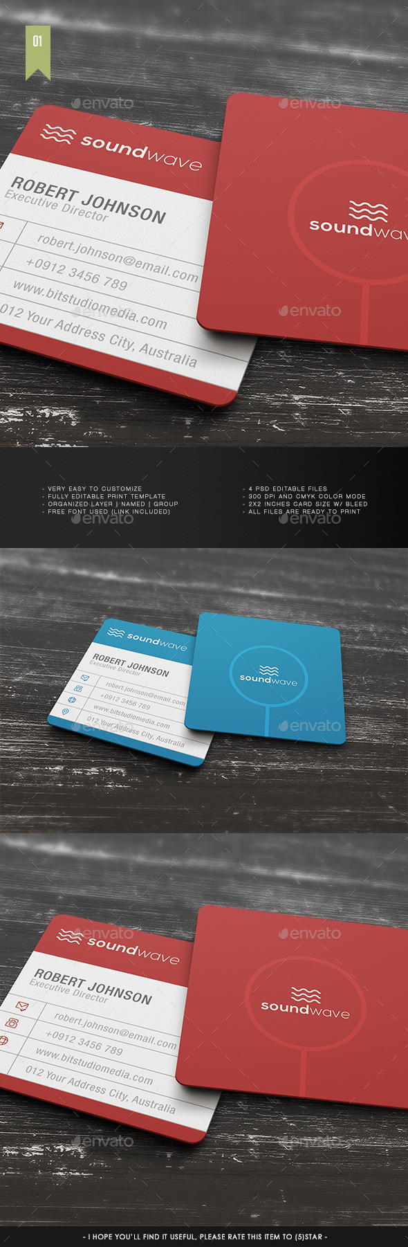 Square Business Card V.001 Square Business Card V.001