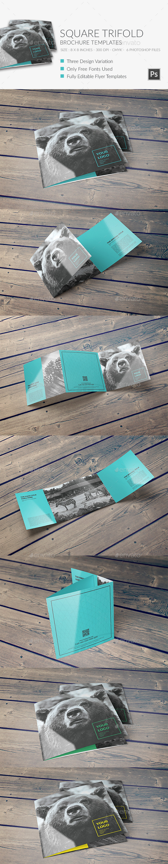 Square Trifold Brochure 5 - Brochures Print Templates