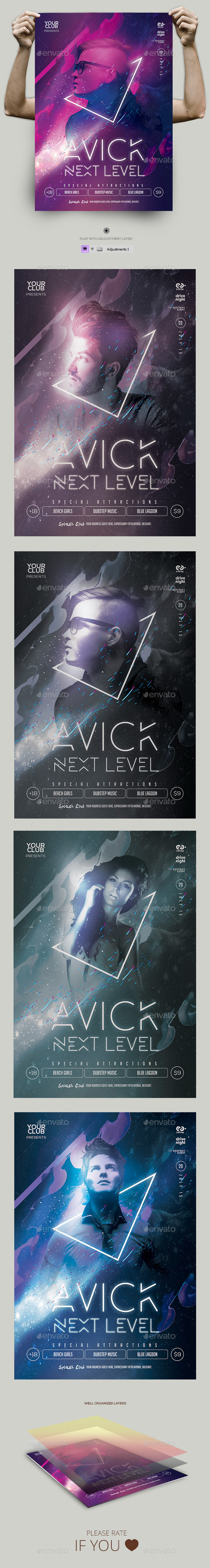 Electro Flyer Template PSD - Clubs & Parties Events