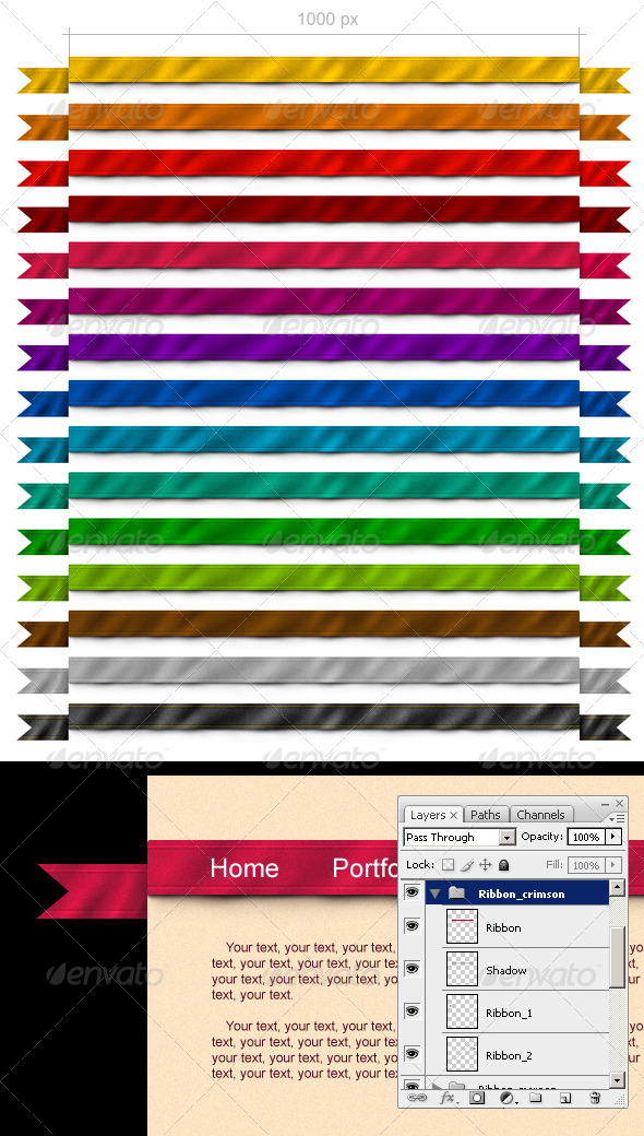 15 Ribbons for Your Site - Navigation Bars Web Elements