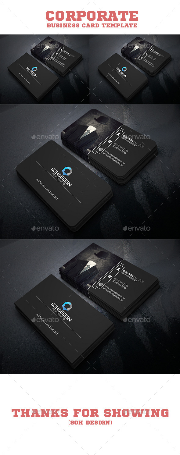Corporate Business Card Template - Business Cards Print Templates