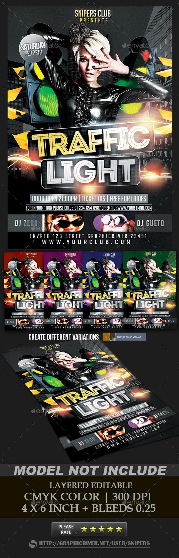 Traffic Light Party - Events Flyers