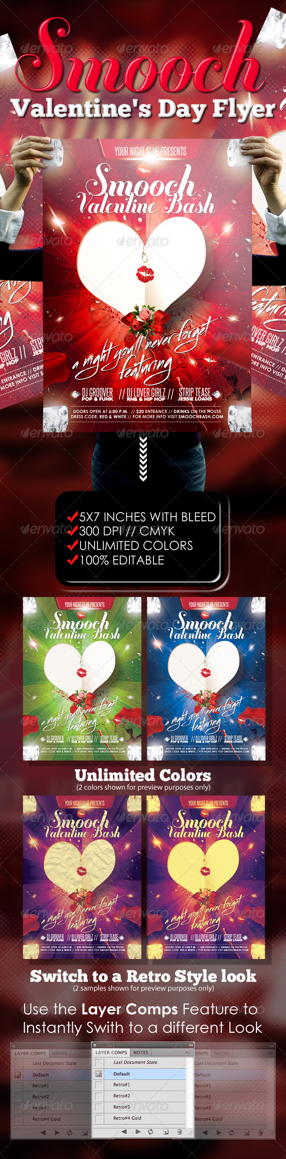 Smooch - Valentines Day Flyer - Clubs & Parties Events