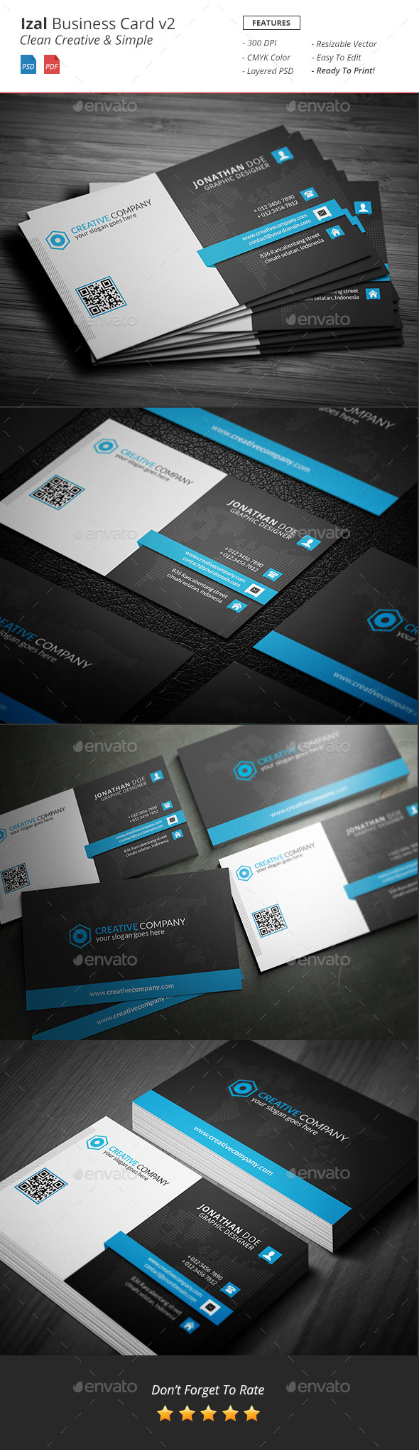 Izal - Clean Creative Bussiness Card v2 - Creative Business Cards