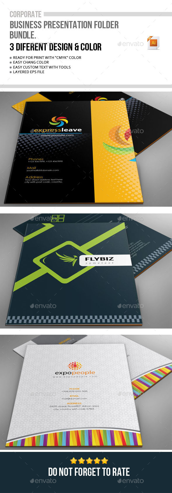 Corporate Presentation folder Bundle - Stationery Print Templates