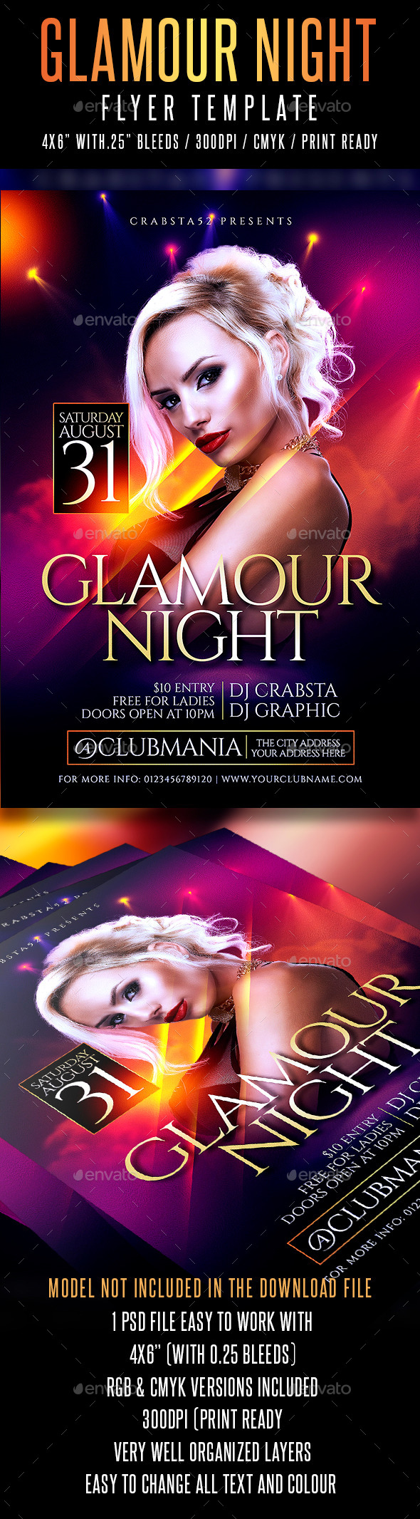 Glamour Night Flyer Template - Clubs & Parties Events