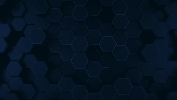 3d Blue Hexagon Background