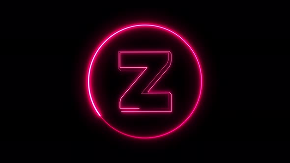 Glowing neon font. pink color glowing neon letter. Vd 497