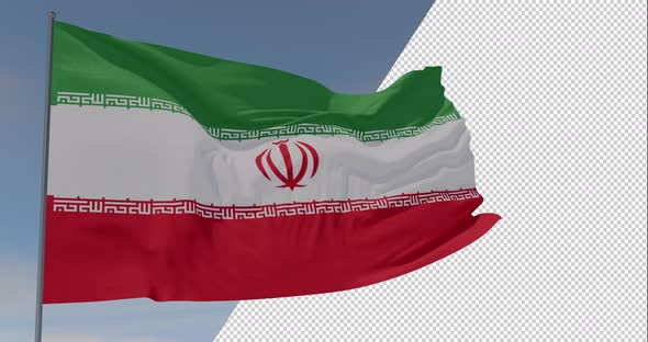 flag Iran patriotism national freedom, seamless loop, alpha channel alt