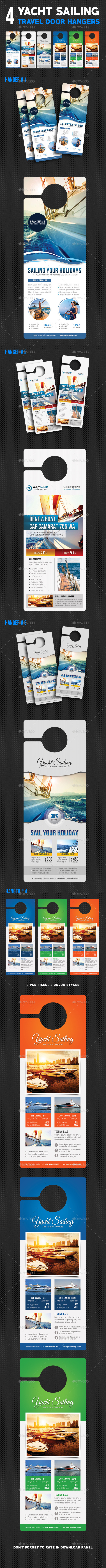 4 Sailing Yacht Travel Door Hanger Bundle - Miscellaneous Print Templates