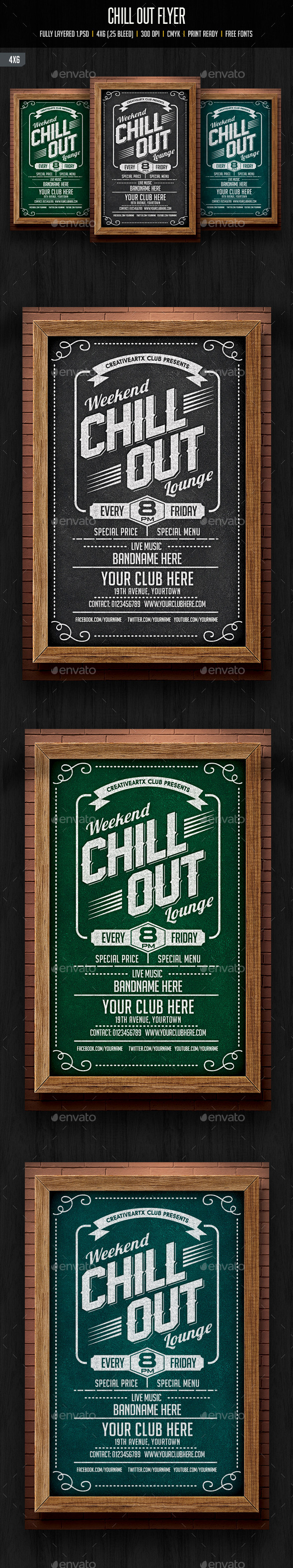 Chill Out Flyer - Clubs & Parties Events
