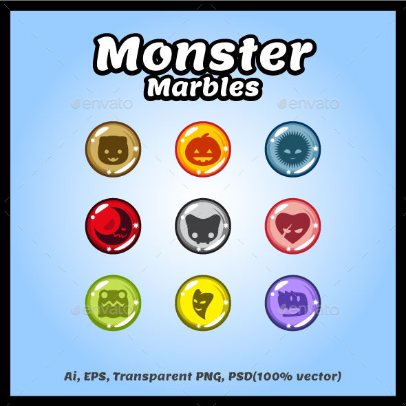 Monster Marbles Vector - Miscellaneous Game Assets