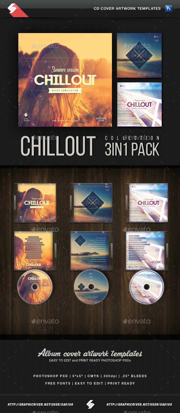 Chillout Collection - CD Cover Artwork Templates - CD & DVD Artwork Print Templates
