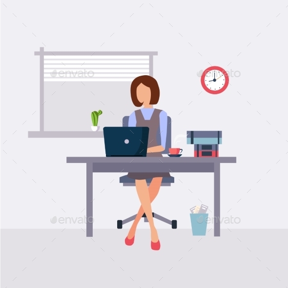 Woman Working In Office Woman Working In Office