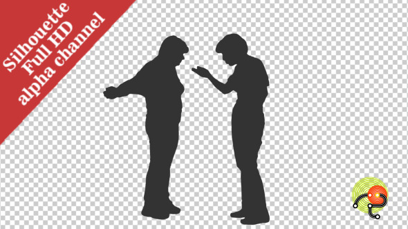 Silhouette of Two Women Meeting  alt