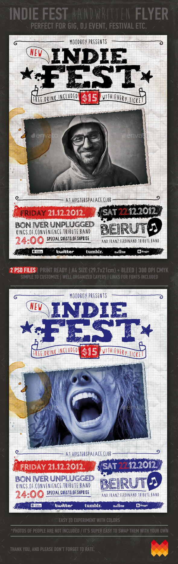 Indie Fest Handwritten Flyer/Poster - Events Flyers