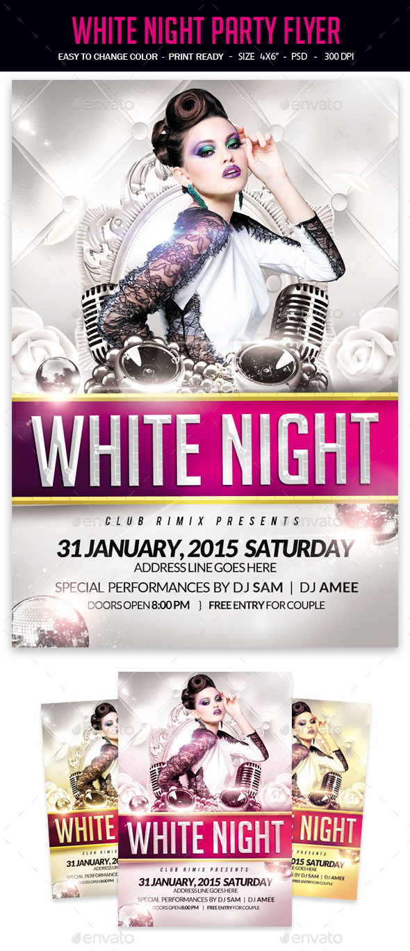 White Night Party Flyer - Clubs & Parties Events