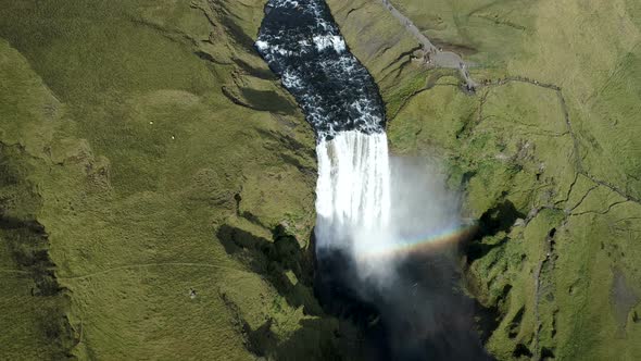 Beautiful And Powerful Waterfall In Iceland
