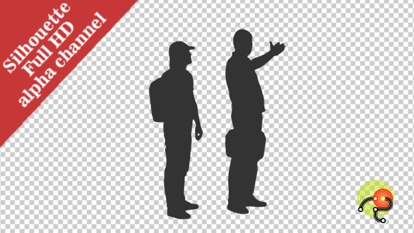 Silhouette of Two Walking Men alt