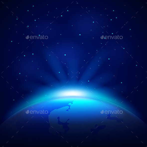 Planet Earth in Space Vector Background - Landscapes Nature