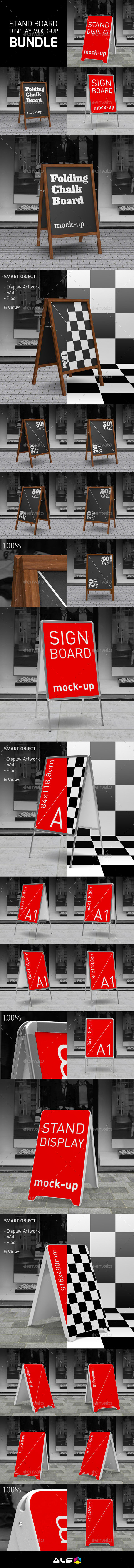 Sign Boards Display Bundle Mock-Up Sign Boards Display Bundle Mock-Up