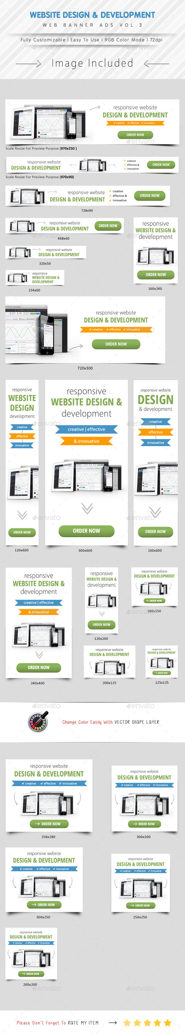 Website Design & Development Banner Ads Vol.3 - Banners & Ads Web Elements