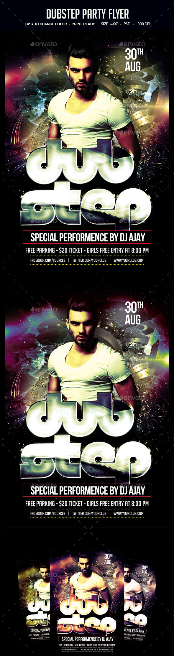 Dubstep Party Flyer - Clubs & Parties Events