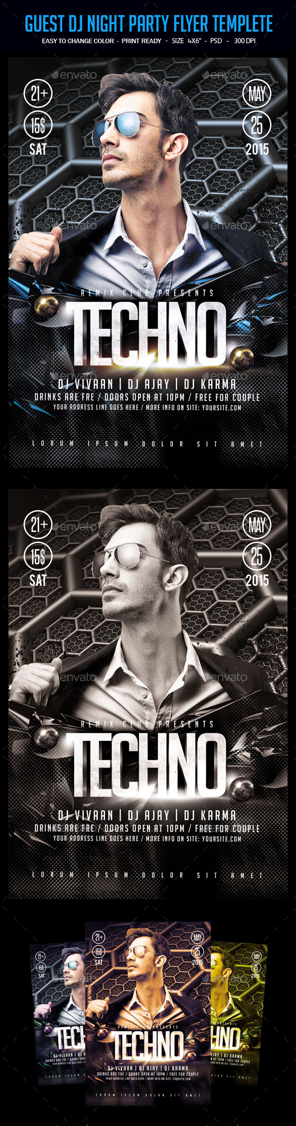 Guest Dj Night Party Flyer Templete - Clubs & Parties Events