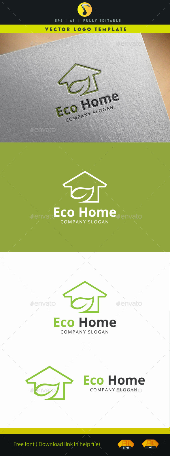 Eco Home - Buildings Logo Templates