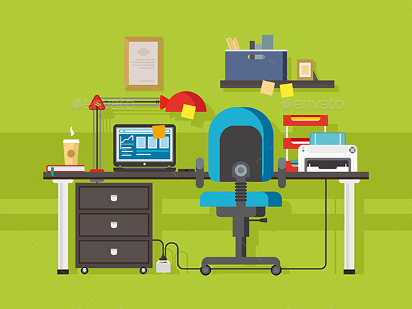 Office Workplace - Man-made Objects Objects