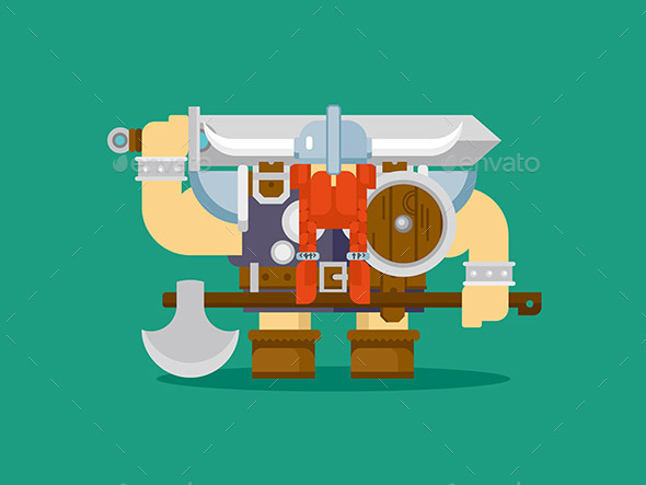 Isolated Viking Character - People Characters