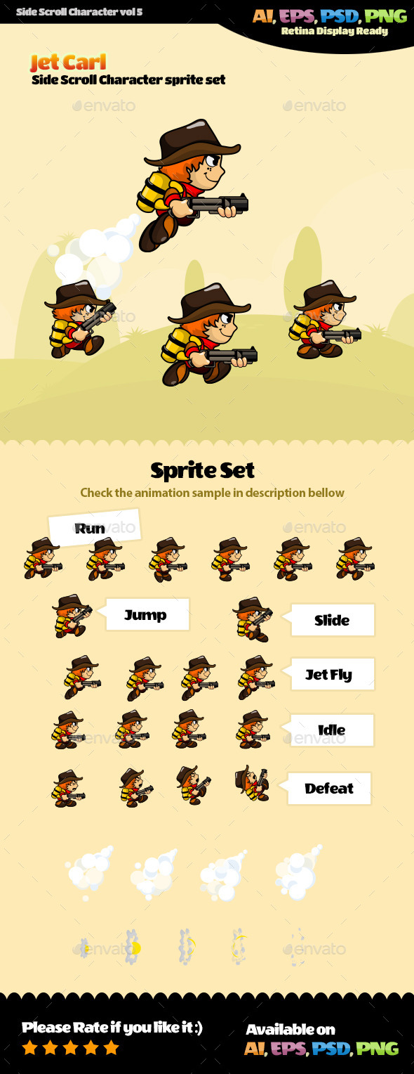 Side Scroll Character Vol 5 - Sprites Game Assets