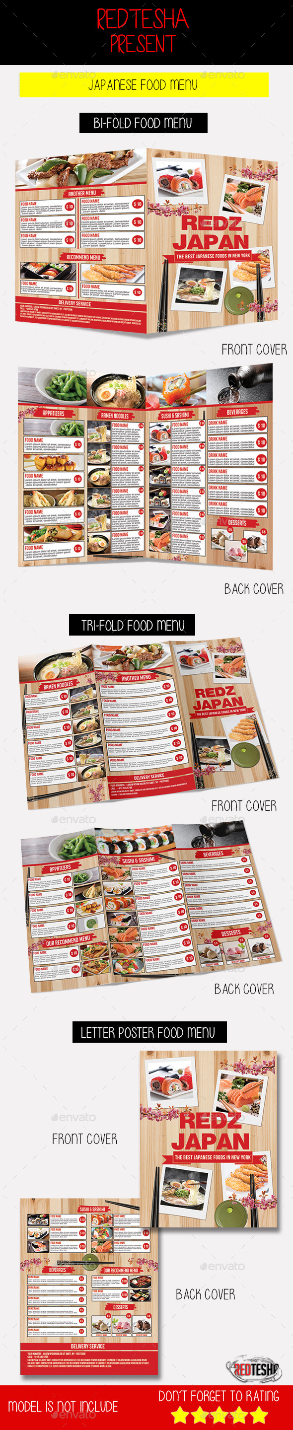 Japanese Food Menu - Food Menus Print Templates