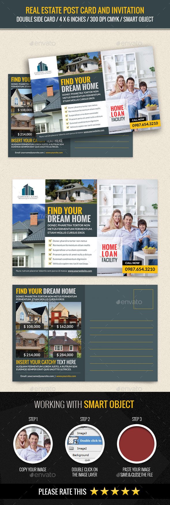 Real Estate Post Card Template - Cards & Invites Print Templates
