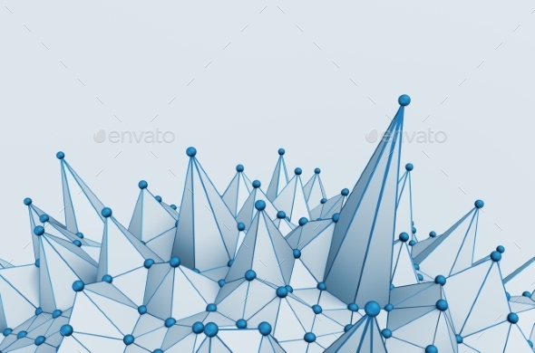 Abstract 3D Rendering Of Structure With Spheres - Tech / Futuristic Backgrounds
