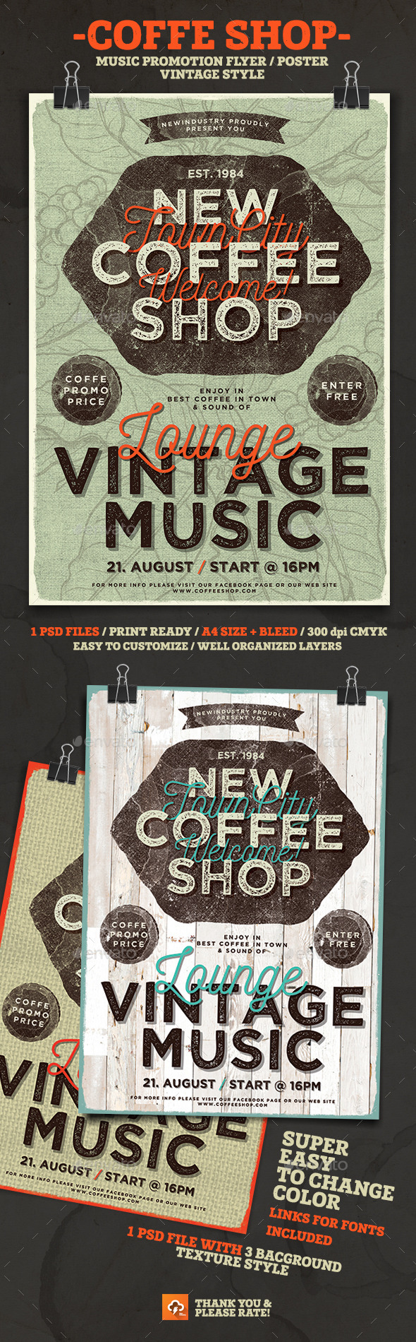 Coffee Shop Lounge Music - Events Flyers