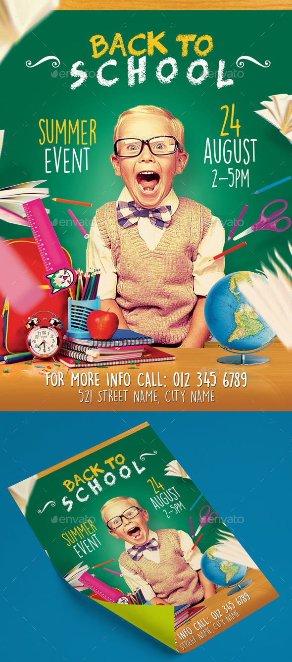 Back To School Flyer Template - Flyers Print Templates