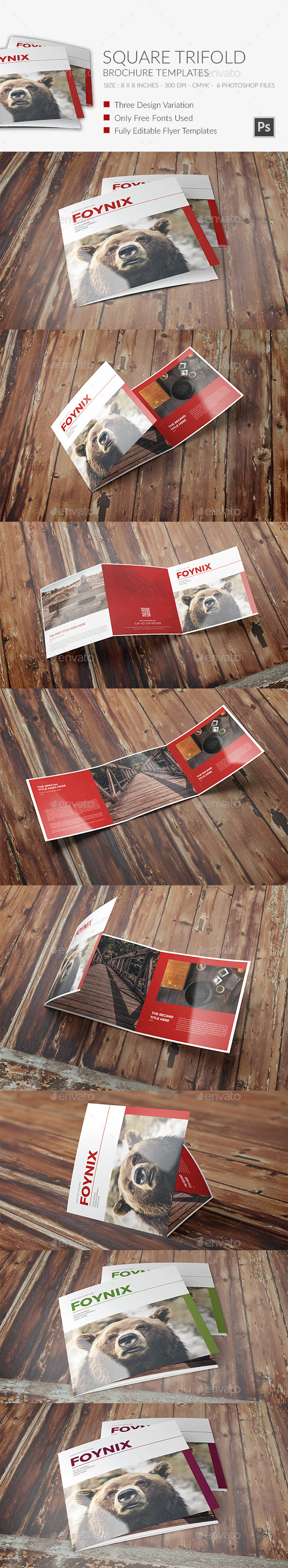 Square Trifold Brochure 6 - Brochures Print Templates