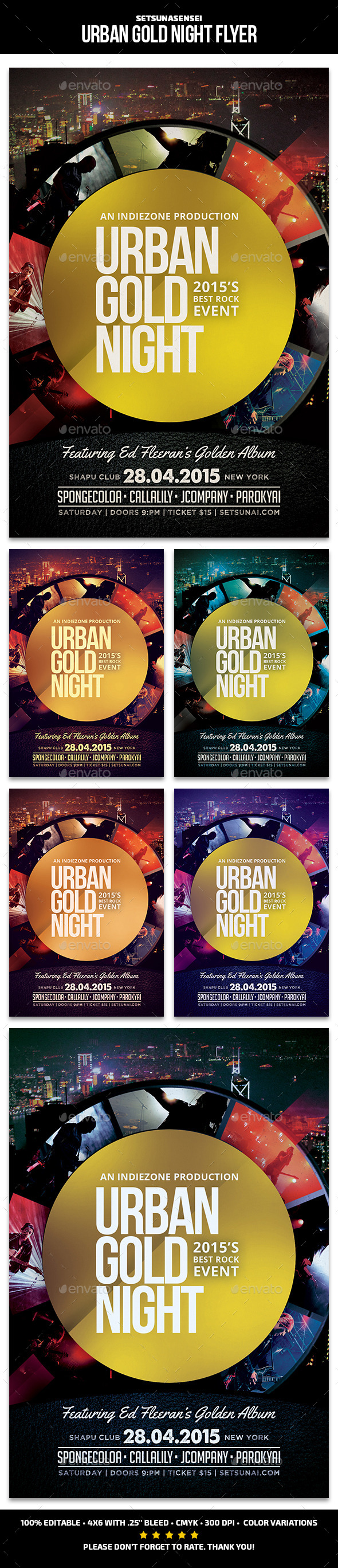 Urban Gold Night Flyer - Concerts Events
