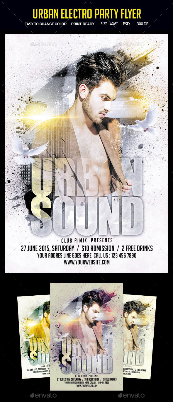 Urban Electro Party Flyer - Clubs & Parties Events