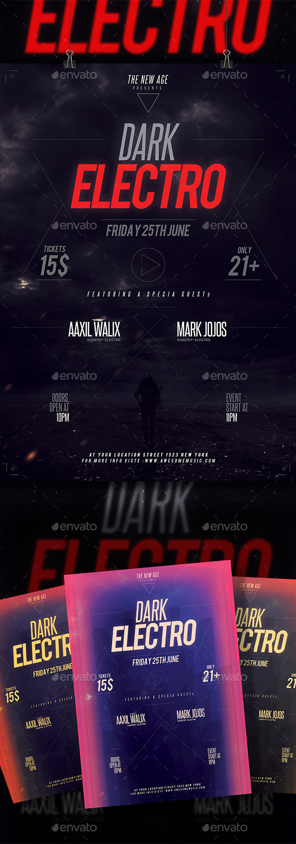 Minimal Flyer - Dark Electro - Clubs & Parties Events