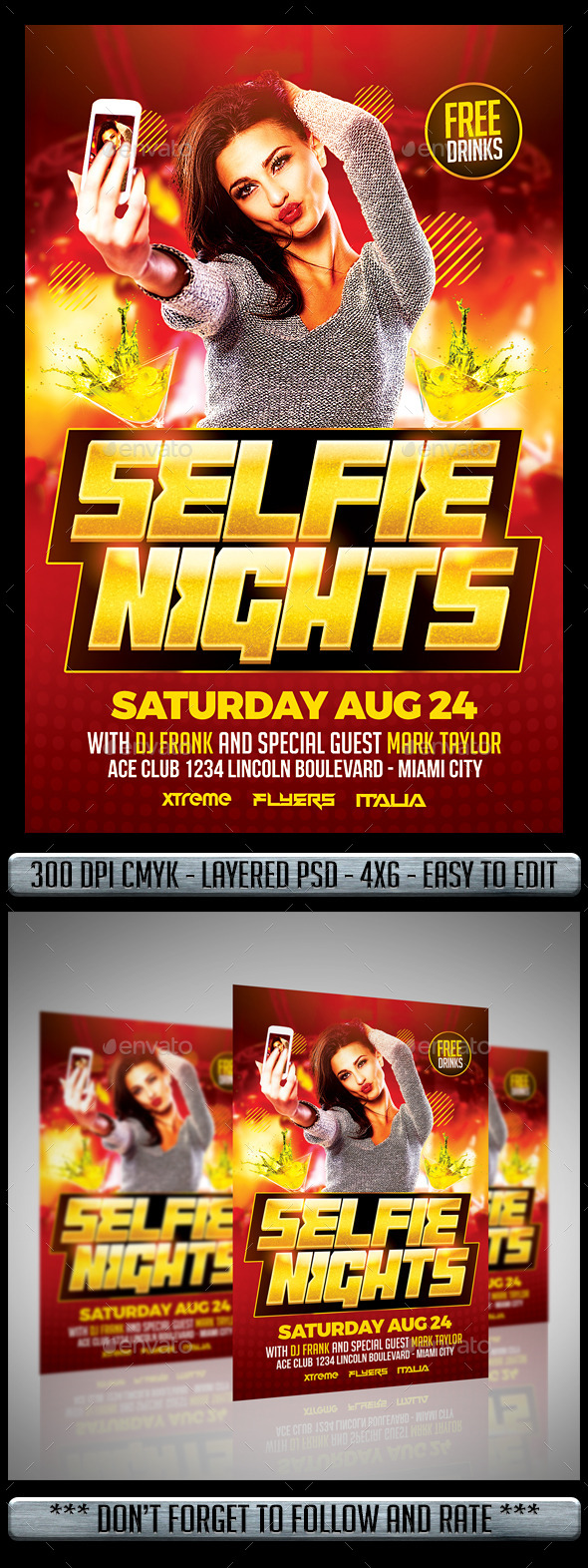 Selfie Party Flyer - Clubs & Parties Events
