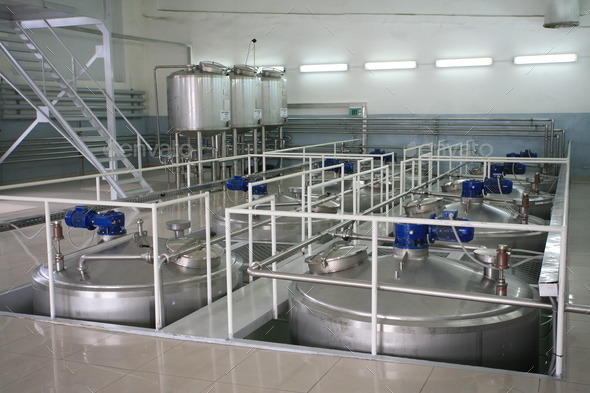 Factory of vodka production